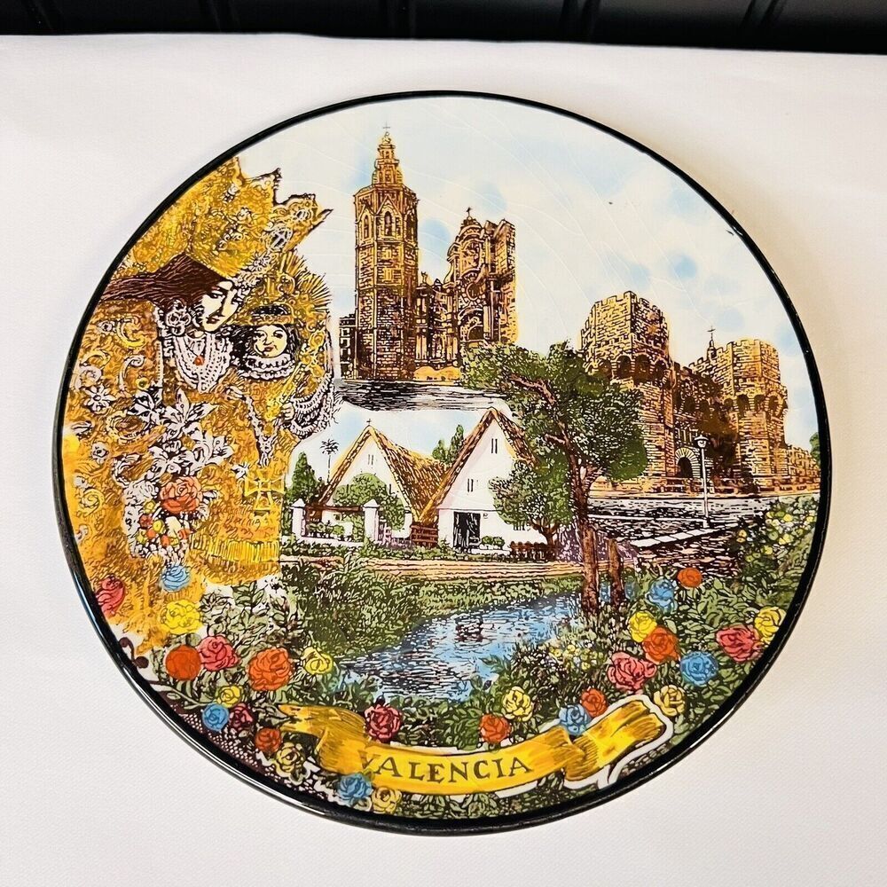 Vintage VALENCIA Ceraplat Hand Made Spain Decorative Wall Plate BEAUTIFUL